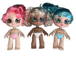 Lot of 3 Kindi Kids 10" Bobble Head Dolls Marsha Mello, Jessicake, and Donatina